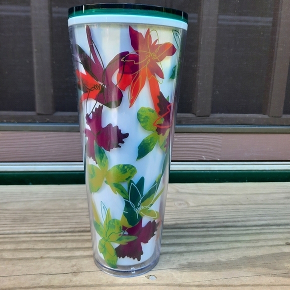 Starbucks Spring 2022 Floral Tropical Tumbler Venti 24 fl oz cold drink cup - Picture 5 of 11